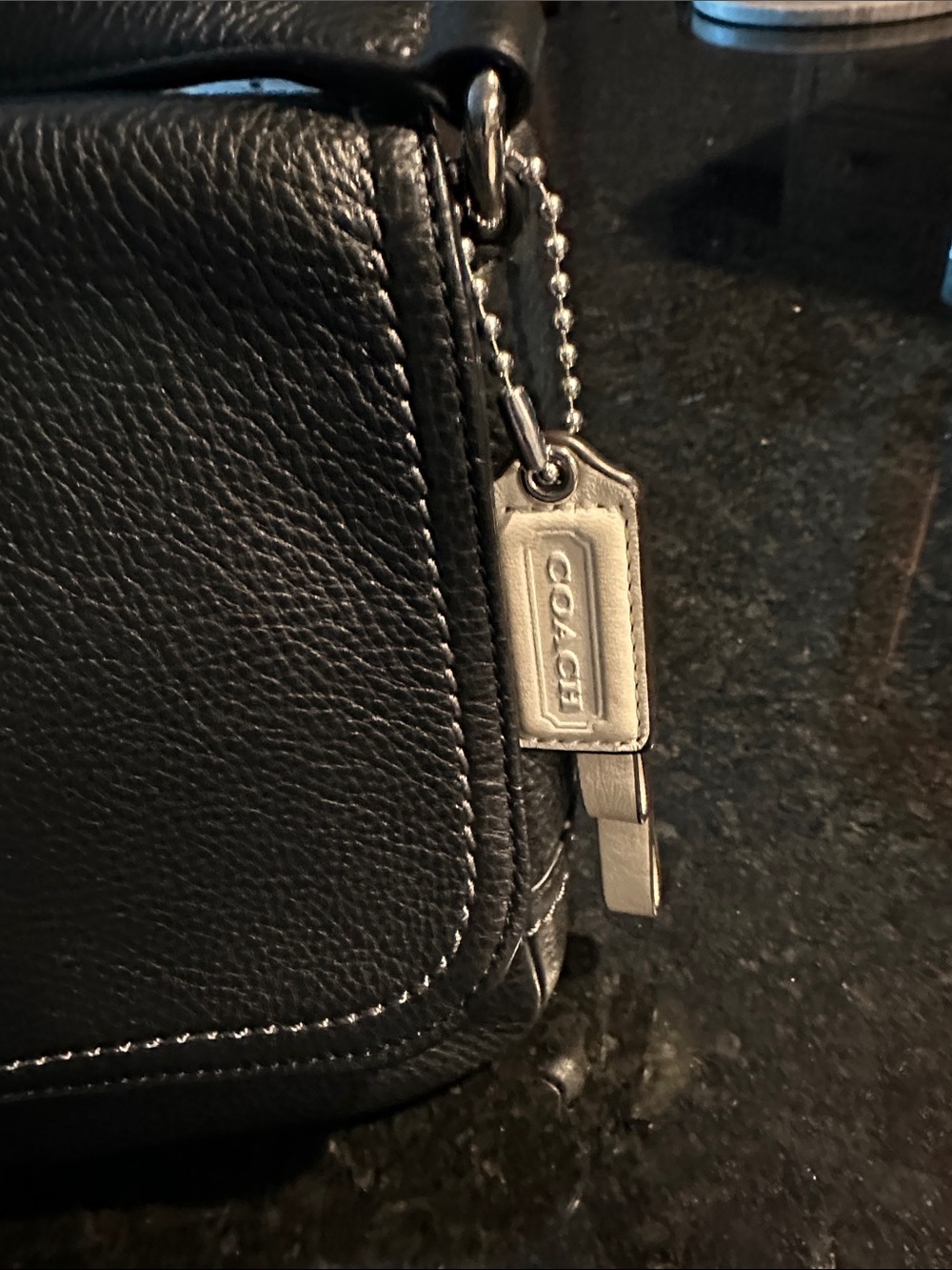 Coach Black Pebbled Leather Messenger Crossbody - Picture 2 of 6